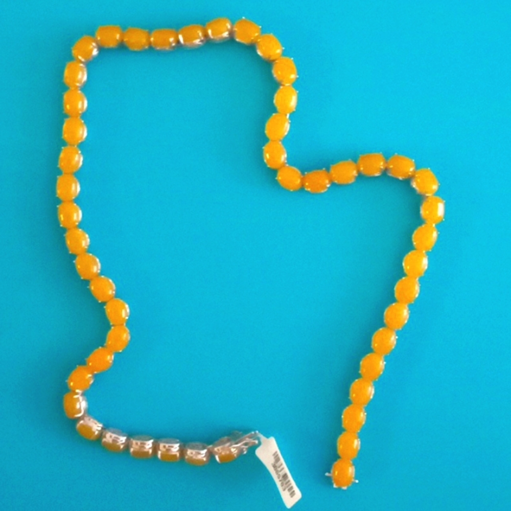 BURMESE HONEY JADE TENNIS NECKLACE